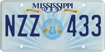 MS license plate NZZ433