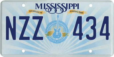 MS license plate NZZ434