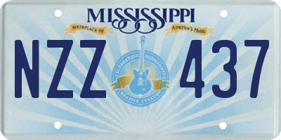 MS license plate NZZ437