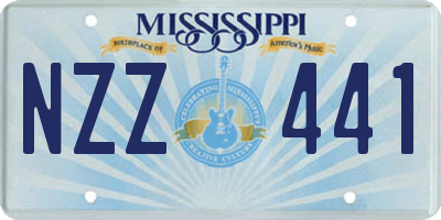 MS license plate NZZ441