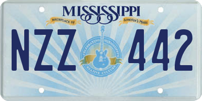 MS license plate NZZ442
