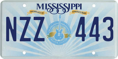 MS license plate NZZ443