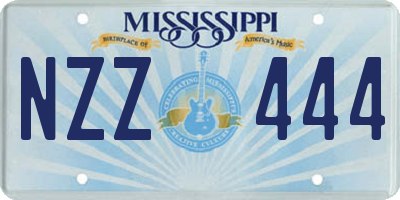 MS license plate NZZ444