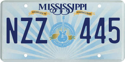 MS license plate NZZ445