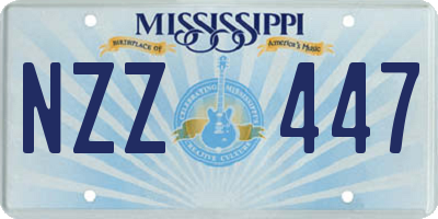MS license plate NZZ447