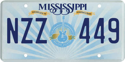 MS license plate NZZ449