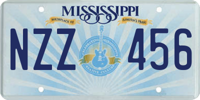 MS license plate NZZ456