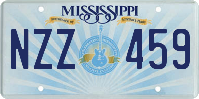 MS license plate NZZ459