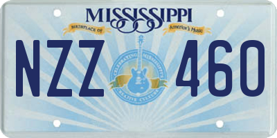 MS license plate NZZ460