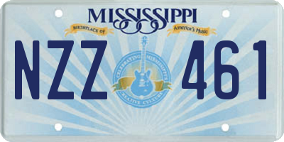 MS license plate NZZ461