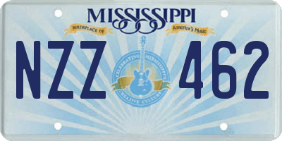 MS license plate NZZ462