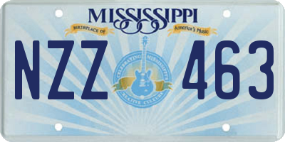 MS license plate NZZ463