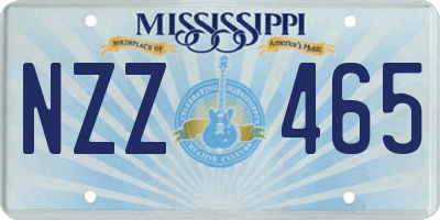 MS license plate NZZ465