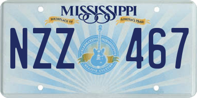 MS license plate NZZ467