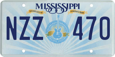 MS license plate NZZ470