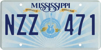 MS license plate NZZ471