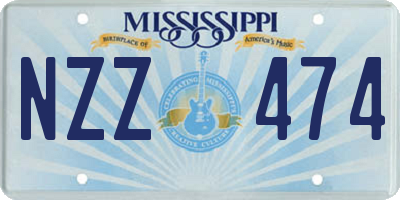 MS license plate NZZ474