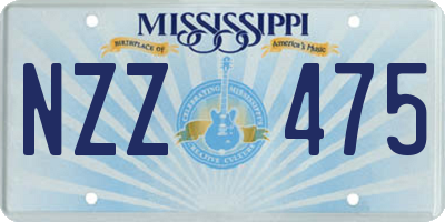MS license plate NZZ475