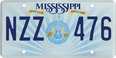 MS license plate NZZ476