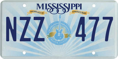 MS license plate NZZ477