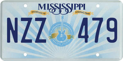 MS license plate NZZ479