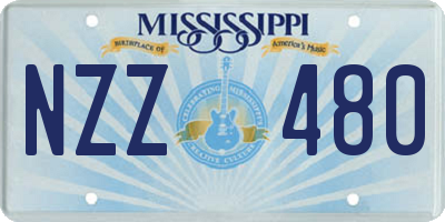 MS license plate NZZ480