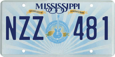 MS license plate NZZ481