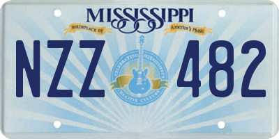 MS license plate NZZ482