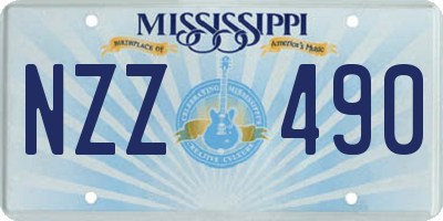 MS license plate NZZ490
