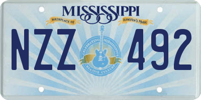 MS license plate NZZ492