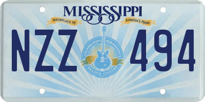 MS license plate NZZ494