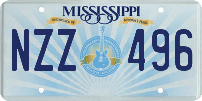 MS license plate NZZ496