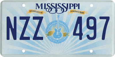 MS license plate NZZ497