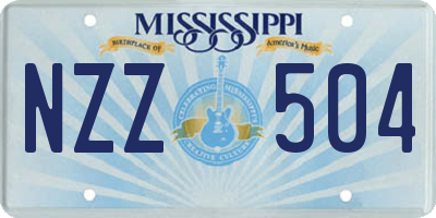 MS license plate NZZ504