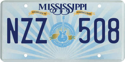 MS license plate NZZ508