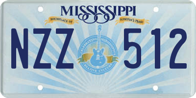 MS license plate NZZ512