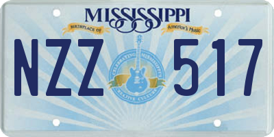MS license plate NZZ517