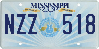 MS license plate NZZ518