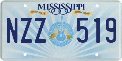 MS license plate NZZ519