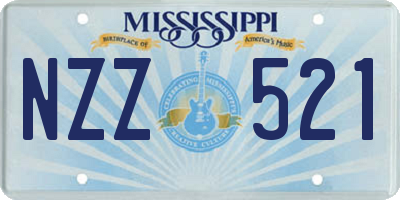 MS license plate NZZ521