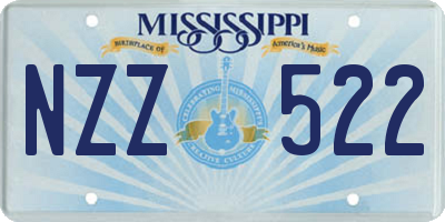 MS license plate NZZ522