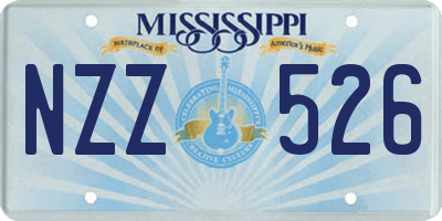 MS license plate NZZ526