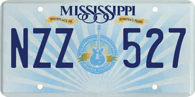MS license plate NZZ527