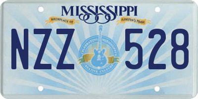 MS license plate NZZ528
