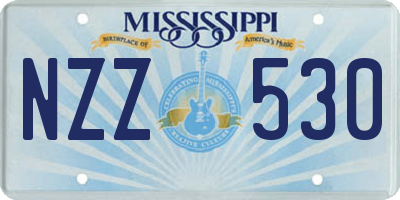 MS license plate NZZ530