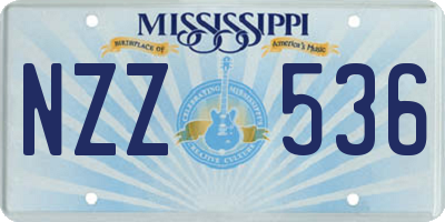 MS license plate NZZ536
