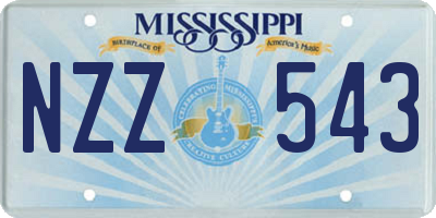 MS license plate NZZ543