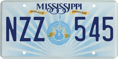 MS license plate NZZ545