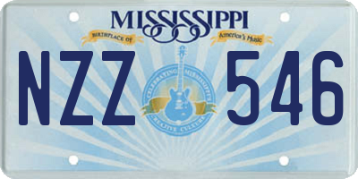 MS license plate NZZ546