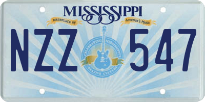 MS license plate NZZ547